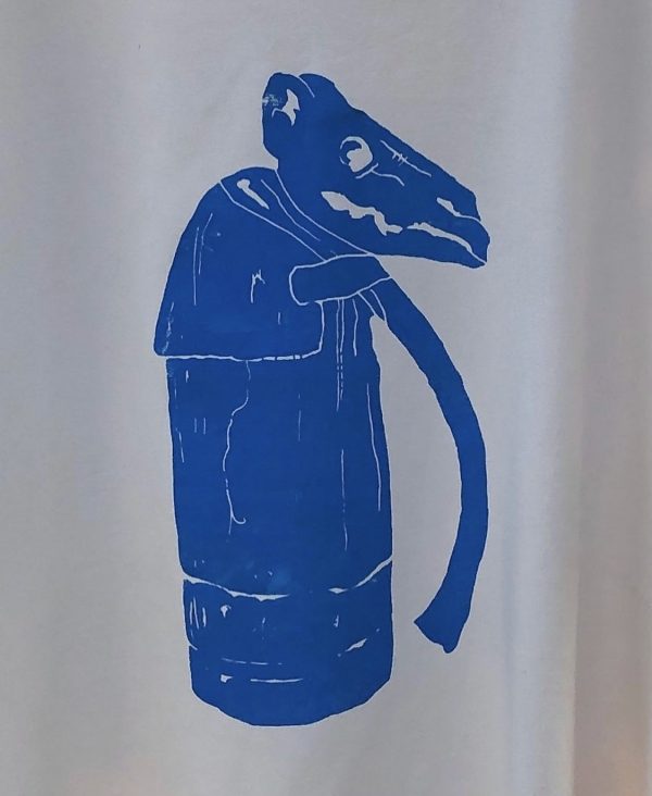 Mari Lwyd Organic Hand Printed T Shirt - Image 2